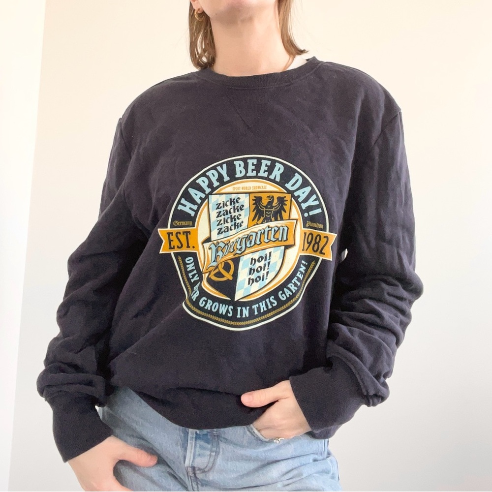 Disney German Beer Day Navy Graphic Crewneck Sweater
